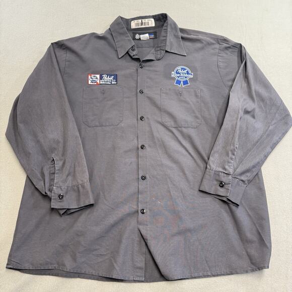 Pabst Blue Ribbon Beer Delivery Guy PBR Patch Uniform XXL Grey Long Sleeve - Picture 3 of 14